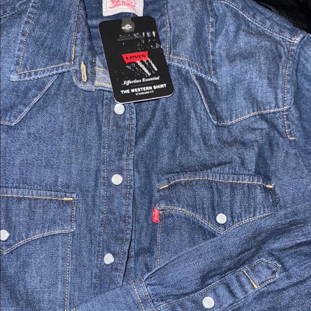 Levi's Dark Blue Denim Shirt - Picture 4 of 4